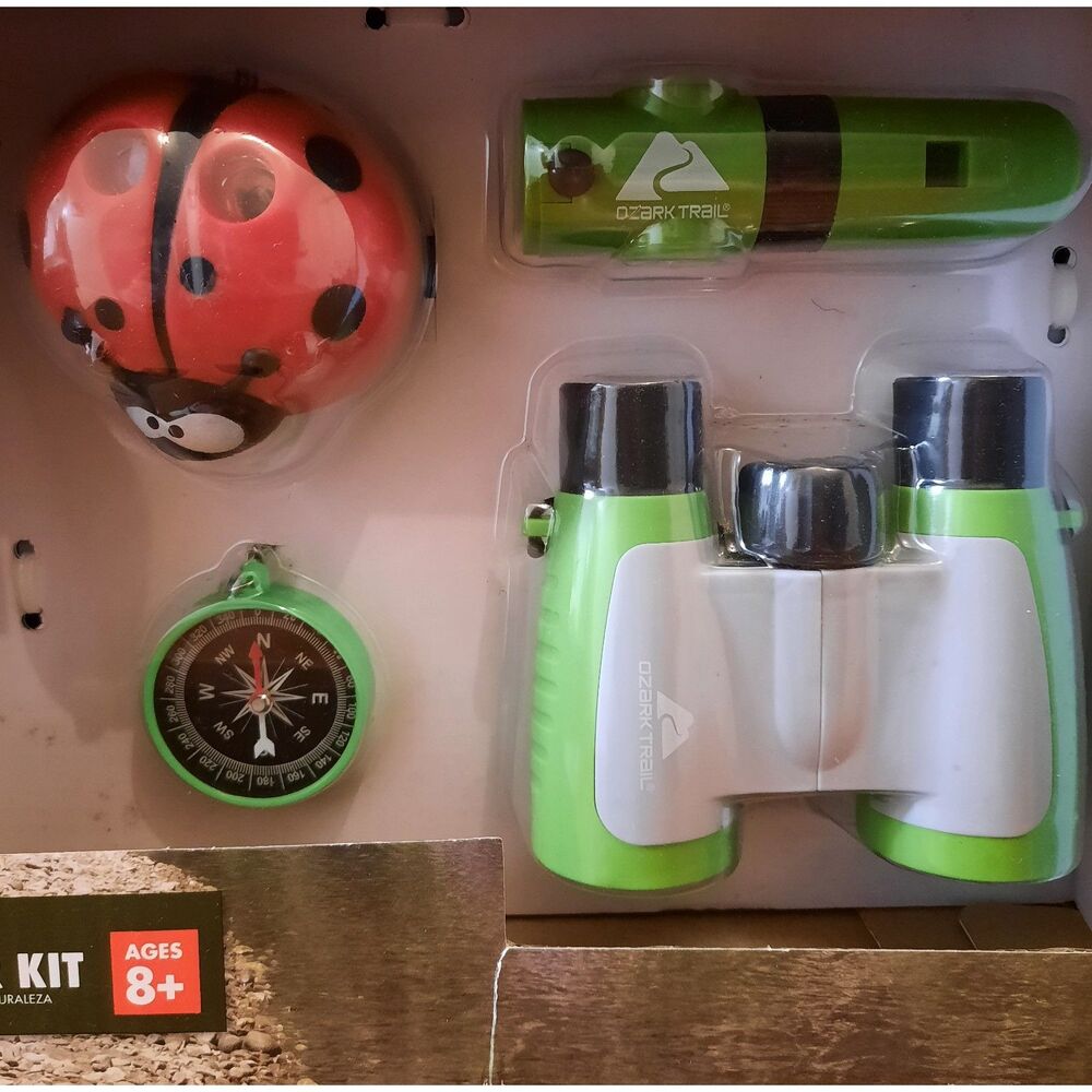 NEW Ozark Trail Kids 4 Piece Outdoor Explore Kit 8+ Lamps, binoculars, compass - Picture 3 of 6